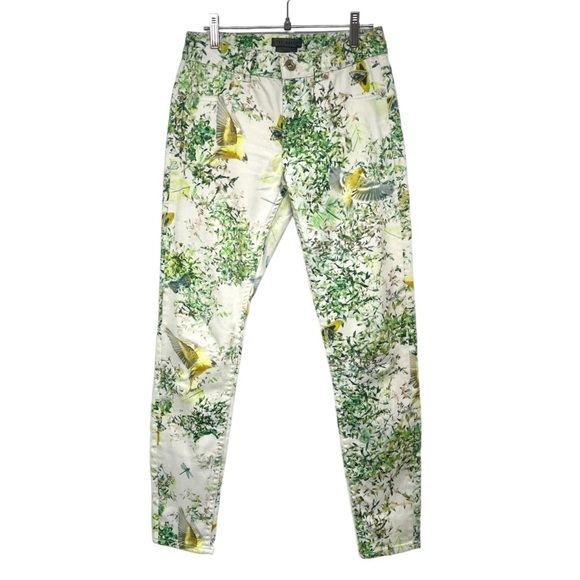 Ted Baker Paris Bird Print Mid Rise Skinny Jeans Women’s 26, fit like a 0 - Picture 3 of 14